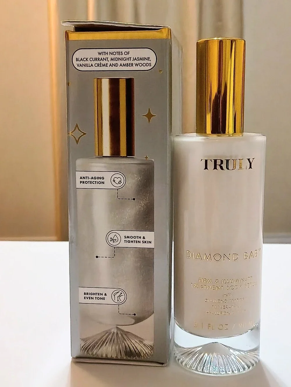TRULY Diamond Baby Firm & Illuminate Treatment Body Serum 3.1 oz / 90 mL NIB